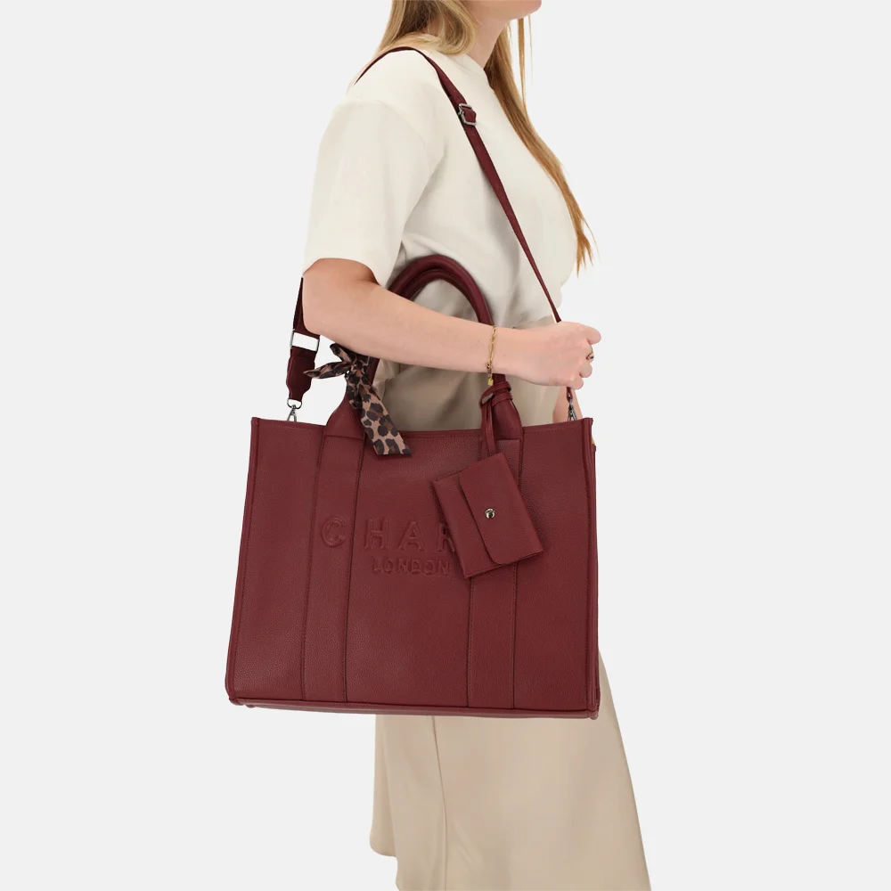 Charm London laptoptas 15 inch bordeaux bij Duifhuizen