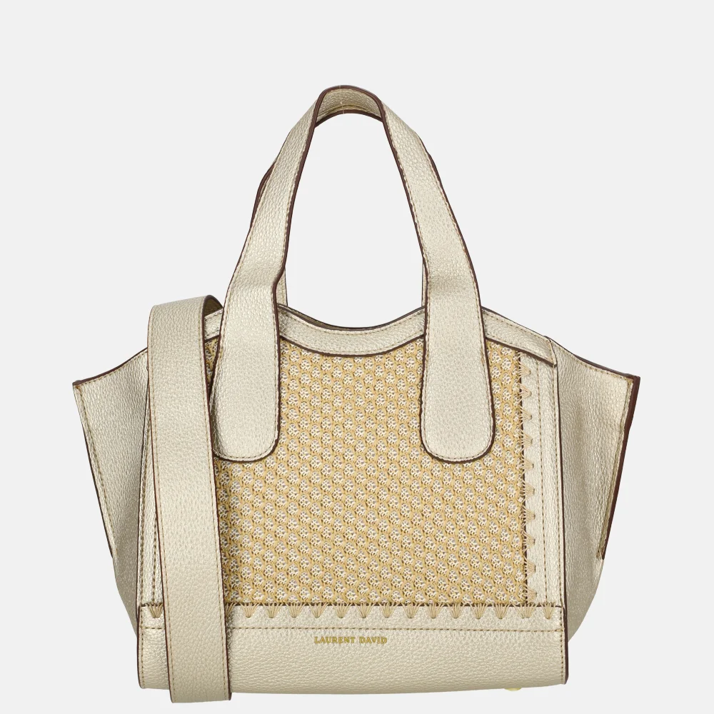 Laurent David Rosa handtas raffia gold