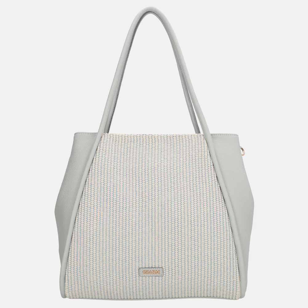 Charm London Paris shopper riet lichtblauw bij Duifhuizen