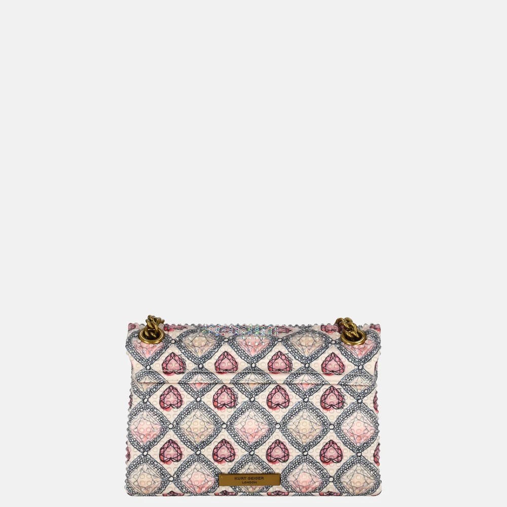 Kurt Geiger Fabric Kensington hartjes S beige comb bij Duifhuizen