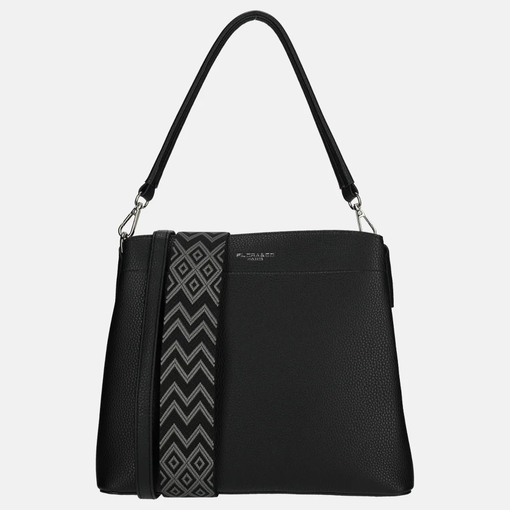 Flora & Co schoudertas fashionband black