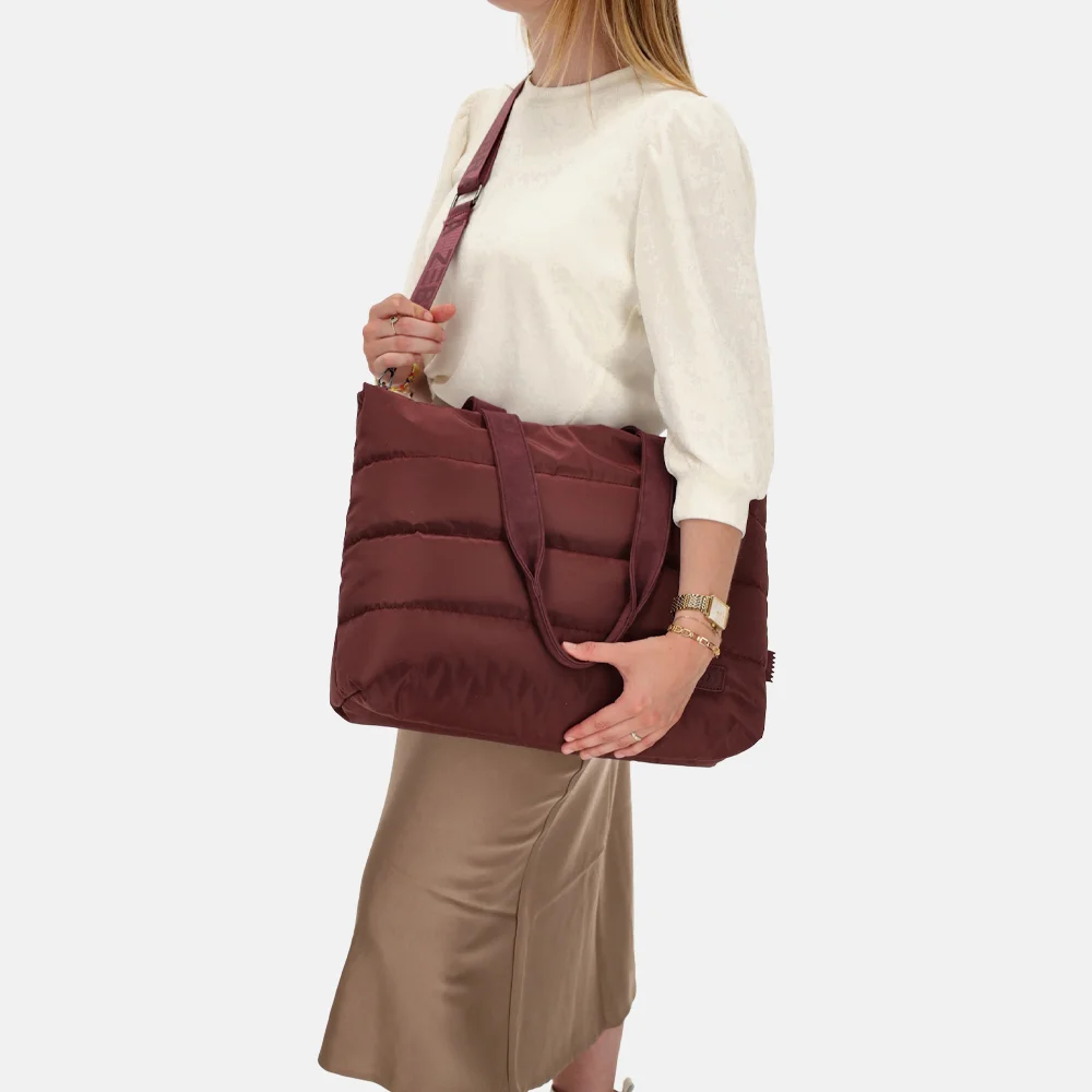 Zebra Trends Elske Puffy shopper bordeaux bij Duifhuizen