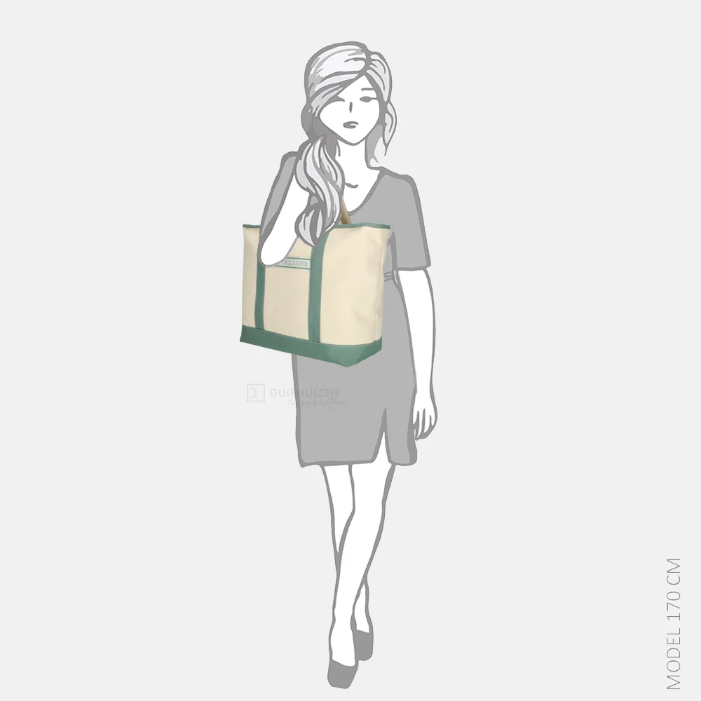 Tommy Hilfiger canvas tote shopper green bij Duifhuizen