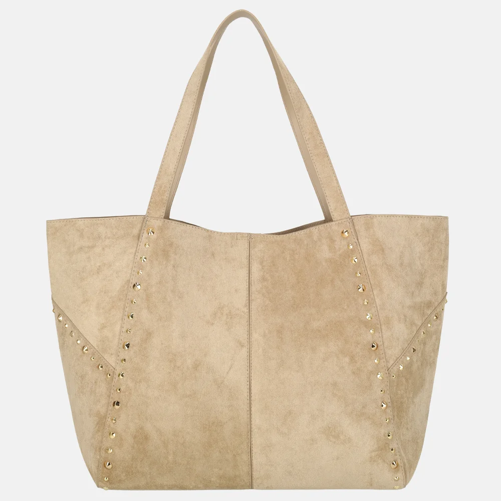 Firenze shopper suedine studs L taupe