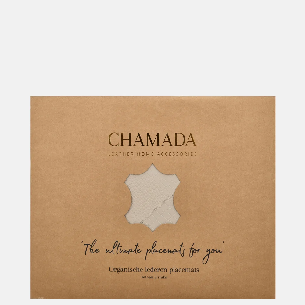 Chamada leren placemats organisch croco (2 stuks) beige bij Duifhuizen