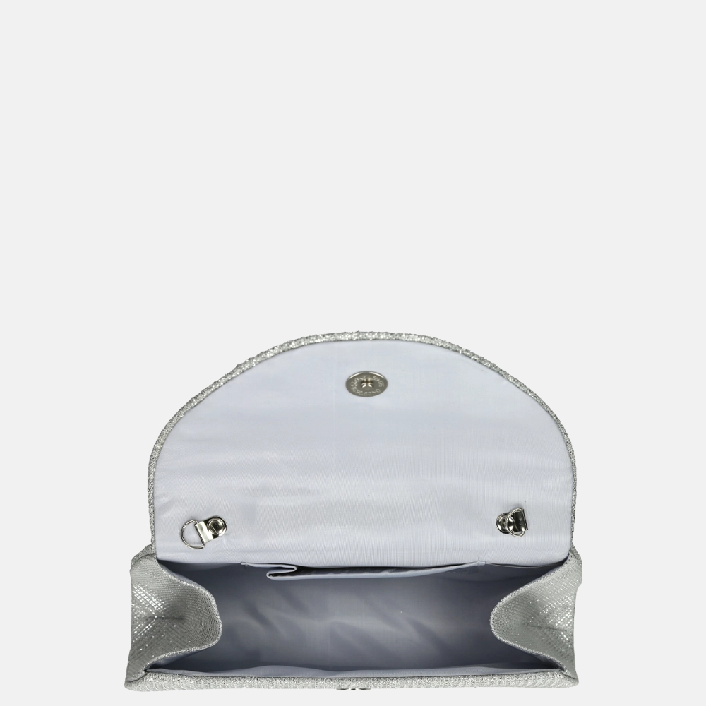 Firenze ring clutch glitter silver bij Duifhuizen
