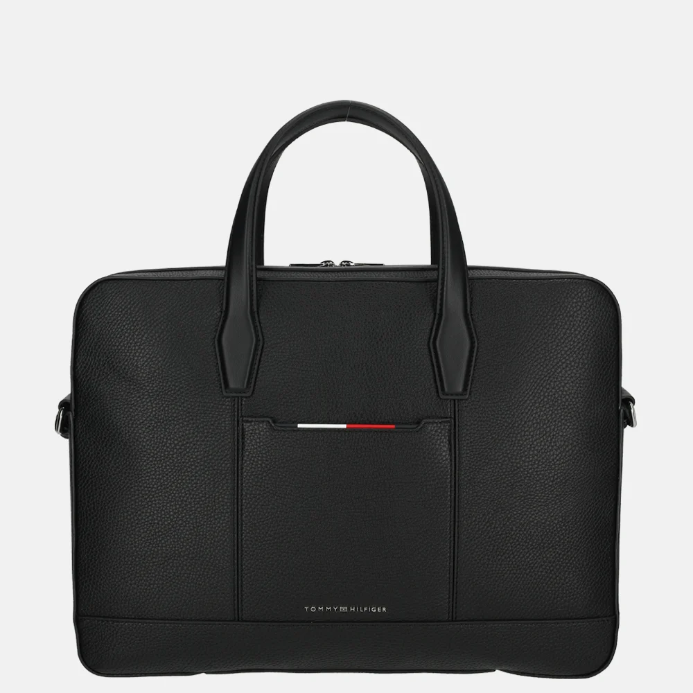 Tommy Hilfiger Central slim laptoptas 16 inch black bij Duifhuizen