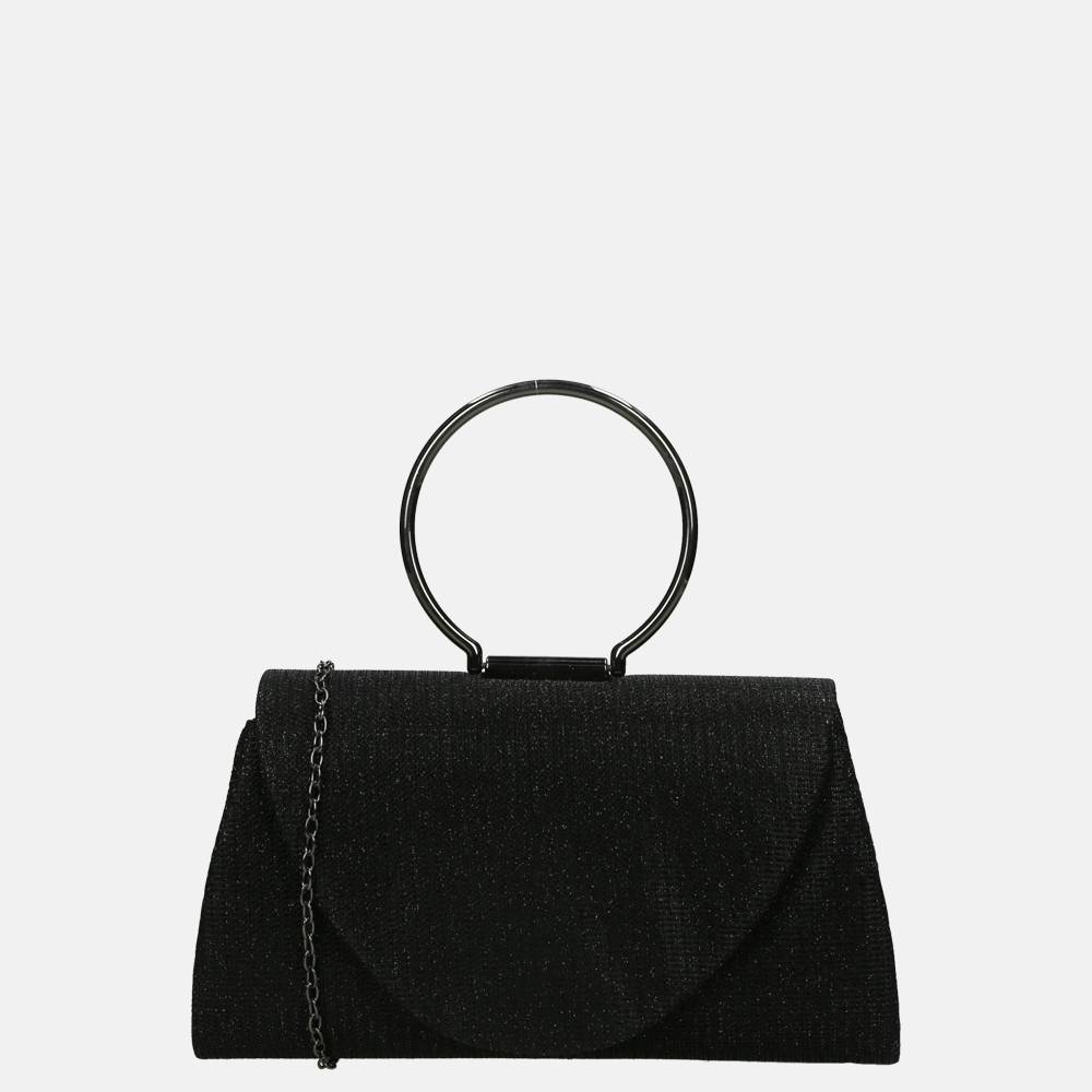 Firenze ring clutch glitter black bij Duifhuizen