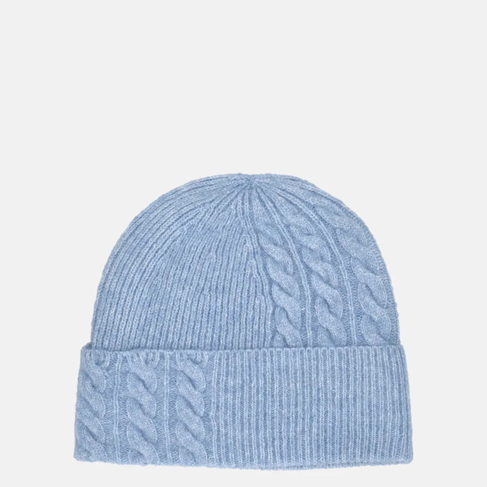 Tommy Hilfiger Elevated Chic Fluffy beanie muts brisk blue bij Duifhuizen