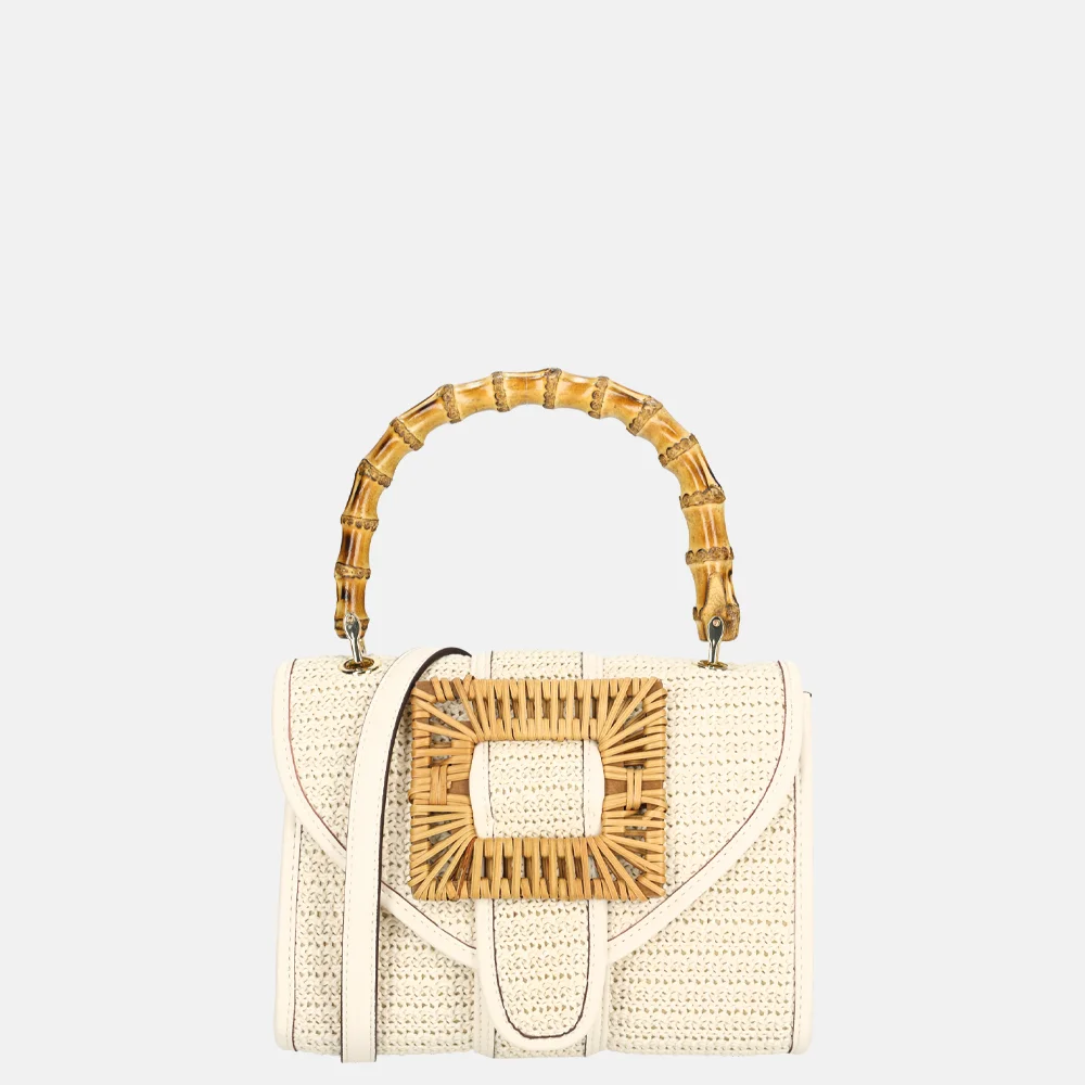 Laurent David Bamboo handtas S off white bij Duifhuizen