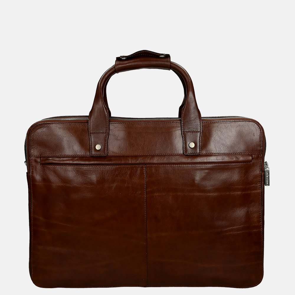 Claudio Ferrici laptoptas 15 inch brown bij Duifhuizen