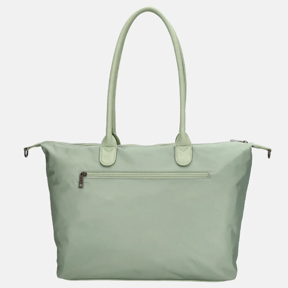 Charm London Buckingham Mono shopper met 15.6 inch laptopvak L lichtgroen bij Duifhuizen