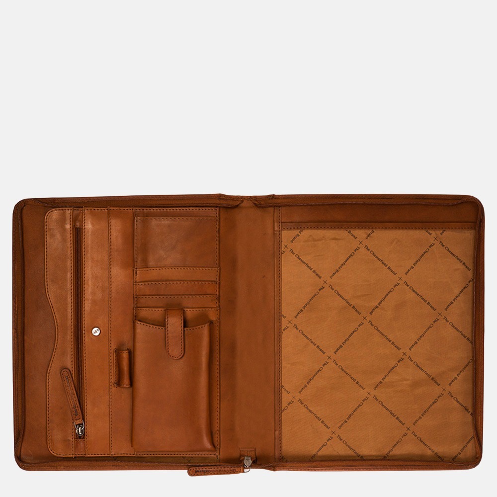 Chesterfield Barnet schrijfmap A4 cognac bij Duifhuizen