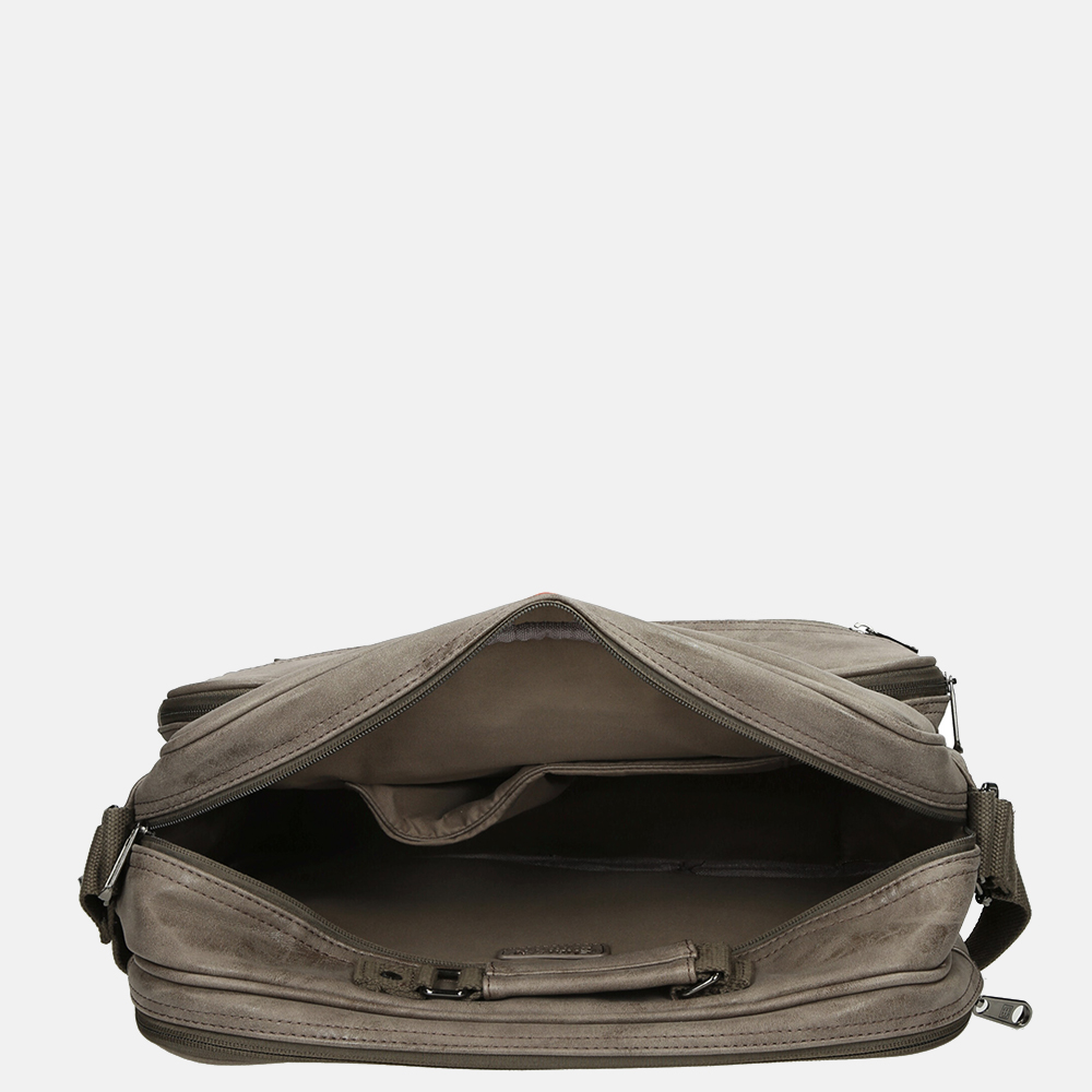 Enrico Benetti Rotterdam laptoptas 15 inch middentaupe bij Duifhuizen