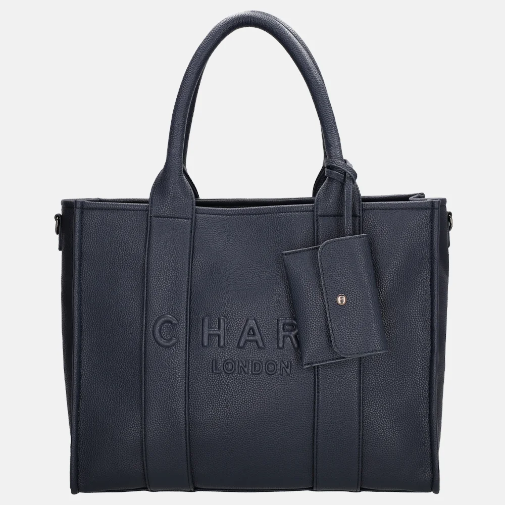 Charm London laptoptas 15 inch blauw bij Duifhuizen