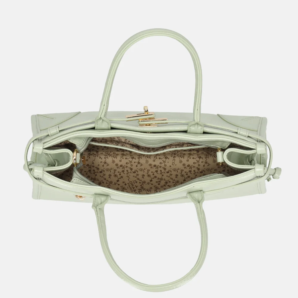 Flora & Co handtas lak vert clair bij Duifhuizen
