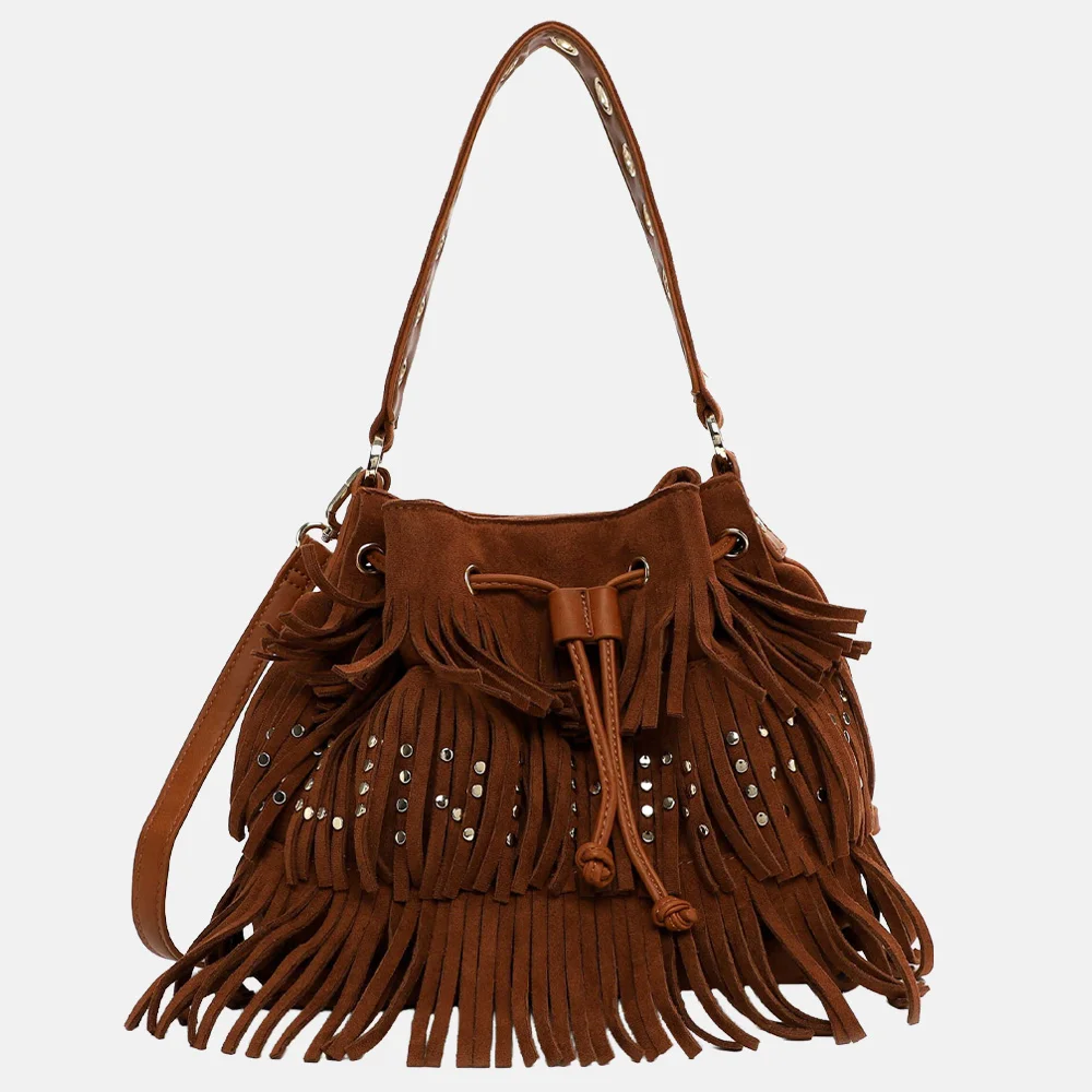 Suri Frey Becky schoudertas franje cognac