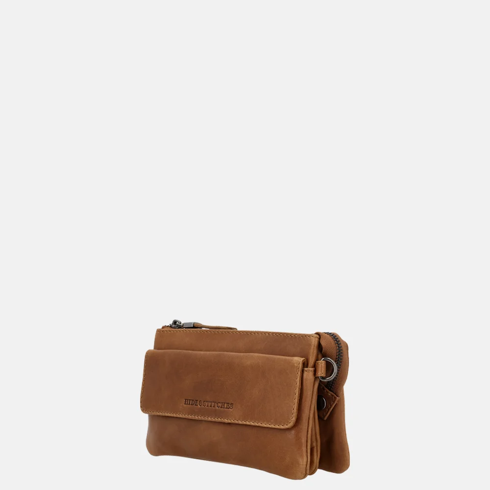 Hide & Stitches Porto crossbody tas brown bij Duifhuizen