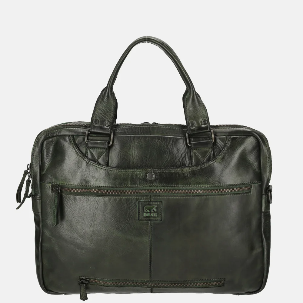 Bear Design Leandro laptoptas 15.4 inch olive bij Duifhuizen