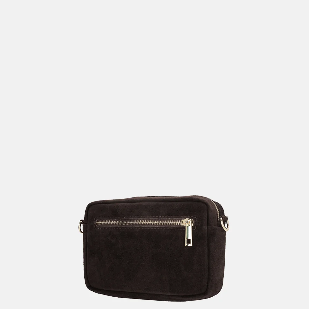 Charm London Elise crossbody tas suede donkerbruin bij Duifhuizen