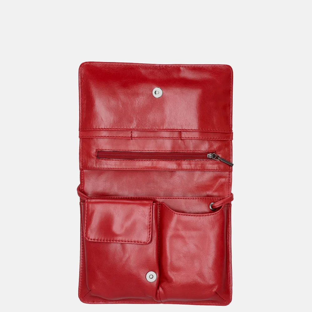 Claudio Ferrici Pelle Vecchia crossbody tas red bij Duifhuizen