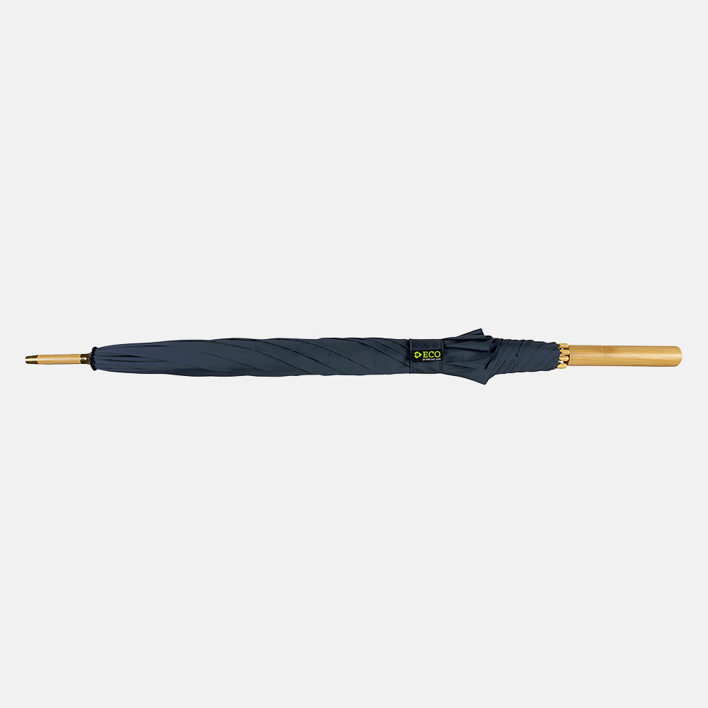 Impliva ECO Bamboe stokparaplu dark blue bij Duifhuizen