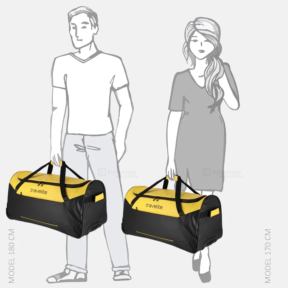Travelite Tarp reistas op wielen 71 cm black/yellow bij Duifhuizen