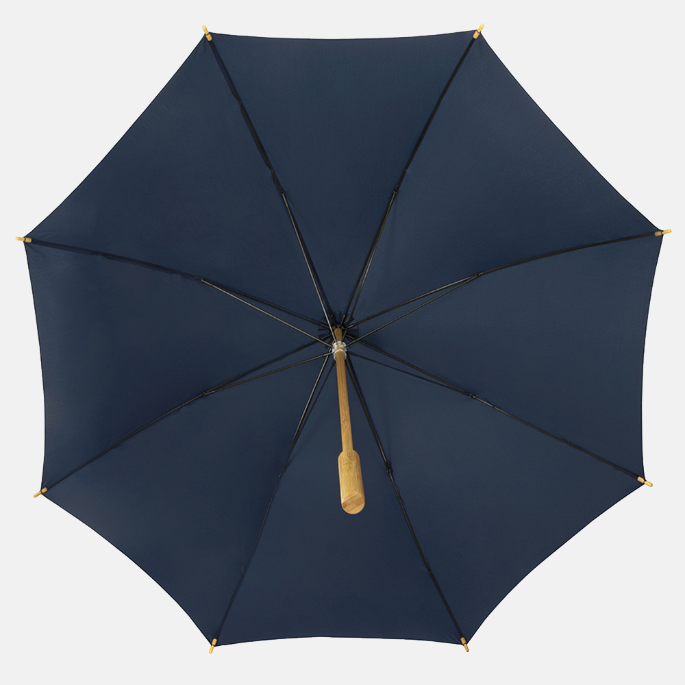 Impliva ECO Bamboe stokparaplu dark blue bij Duifhuizen