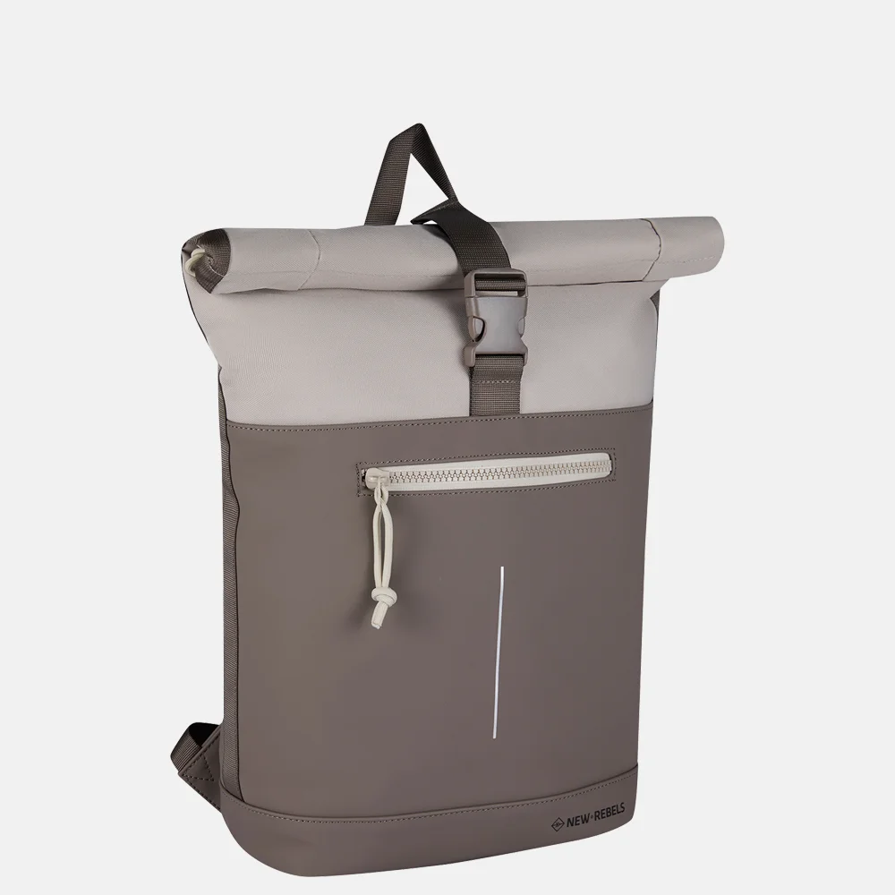 New Rebels Backham laptoprugzak 15 inch L taupe bij Duifhuizen