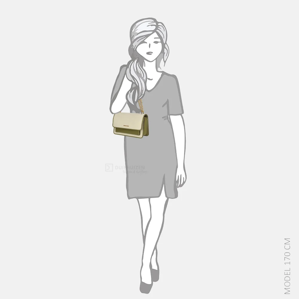 Michael Kors Claire schoudertas safari green bij Duifhuizen