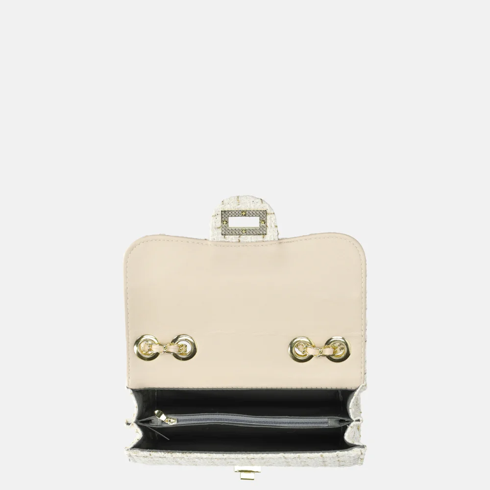 Firenze Boucle crossbody tas M beige bij Duifhuizen
