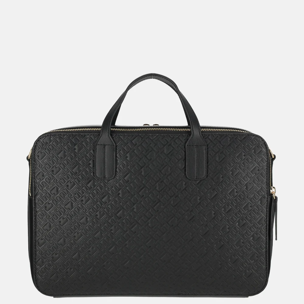 Tommy Hilfiger Icon mono laptoptas 15 inch black bij Duifhuizen