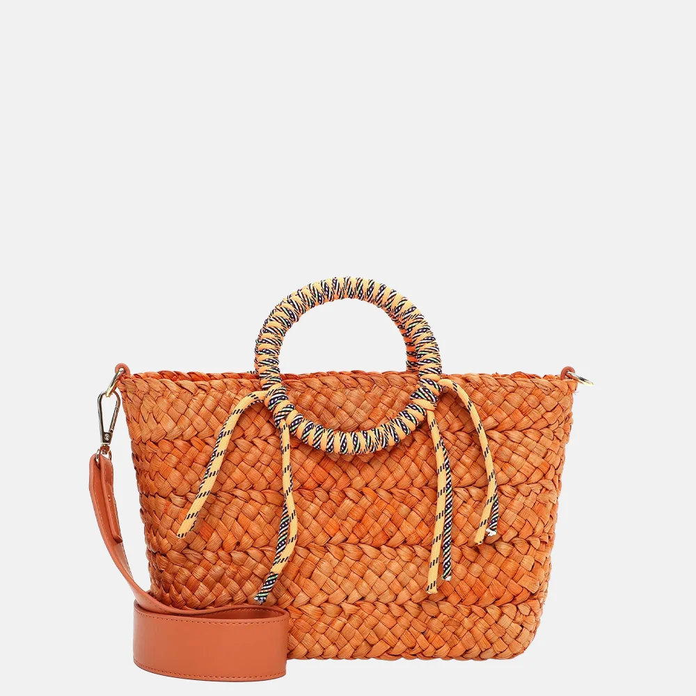 Emily & Noah Jolanda handtas riet S orange bij Duifhuizen