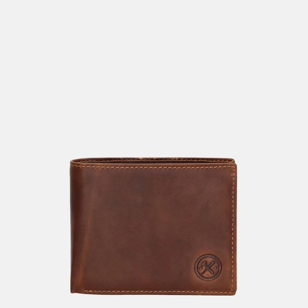 Hide & Stitches Idaho billfold cognac bij Duifhuizen