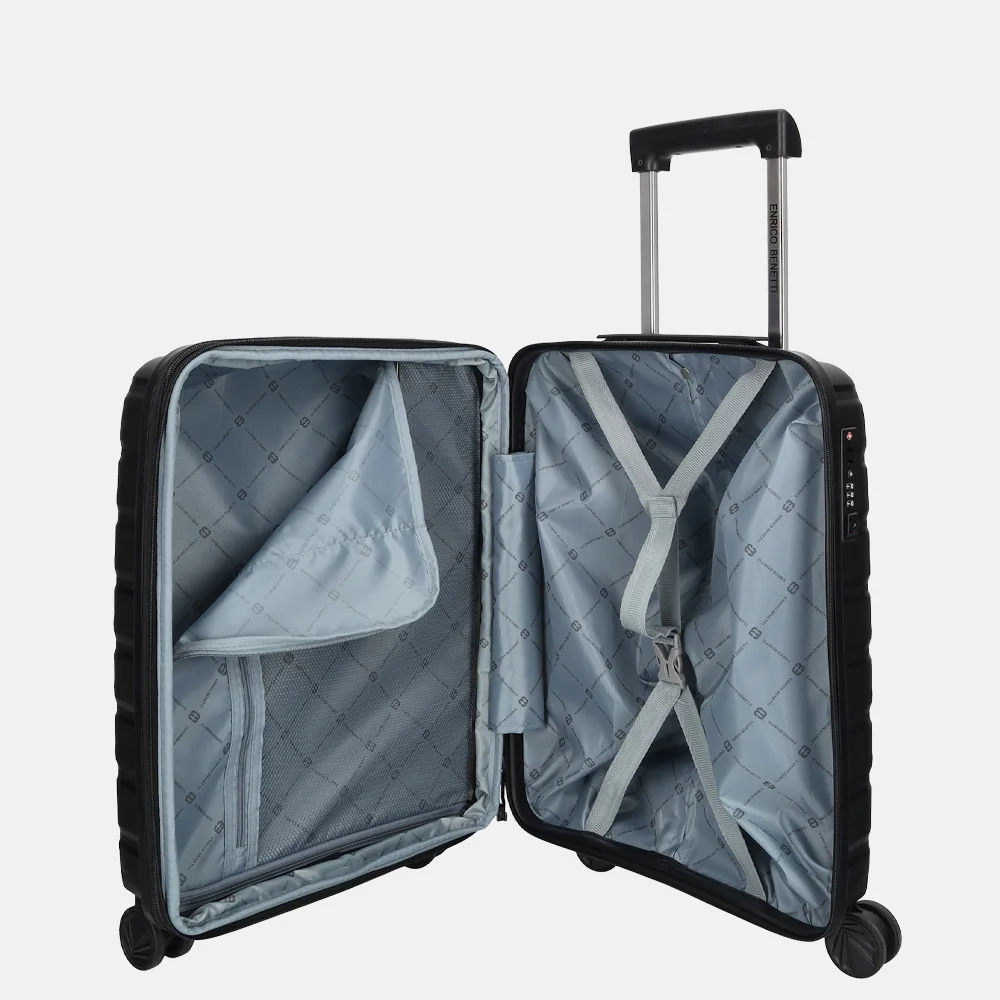 Enrico Benetti San Francisco handbagage koffer 55cm black bij Duifhuizen