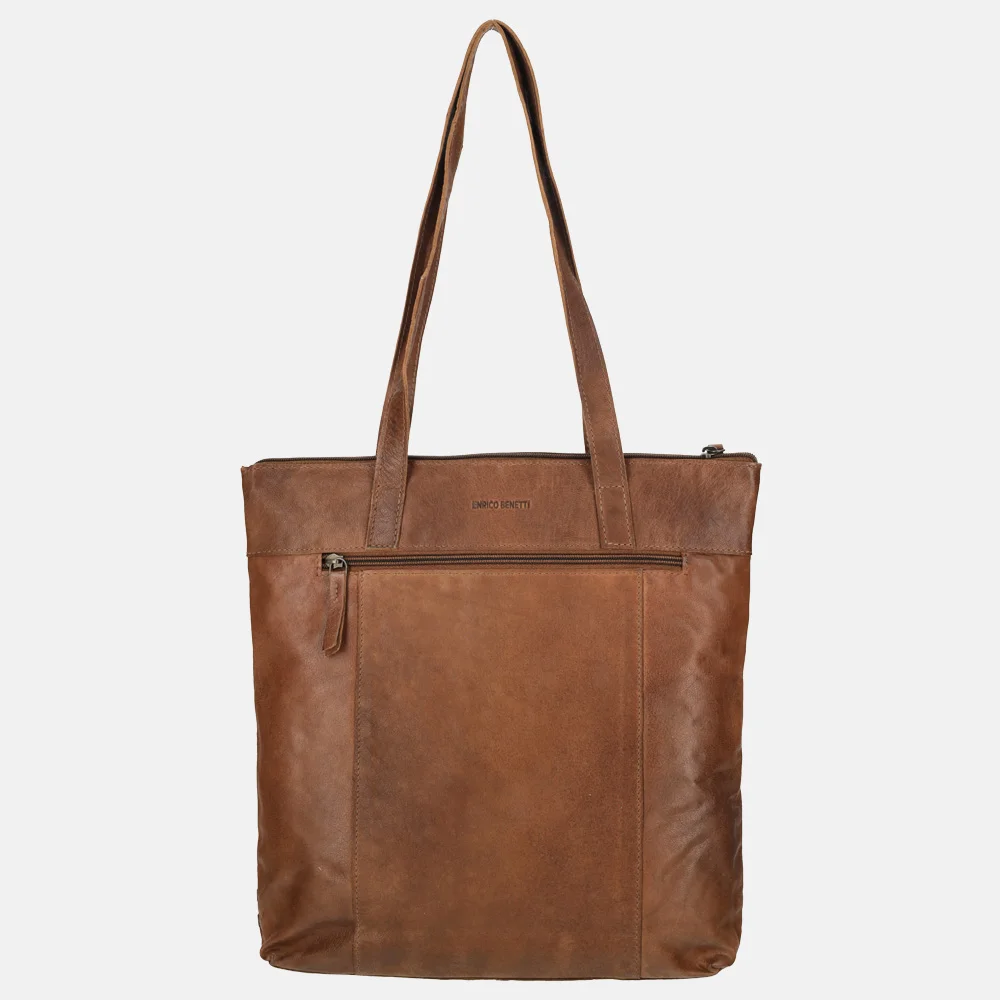 Enrico Benetti Sicily shopper cognac bij Duifhuizen