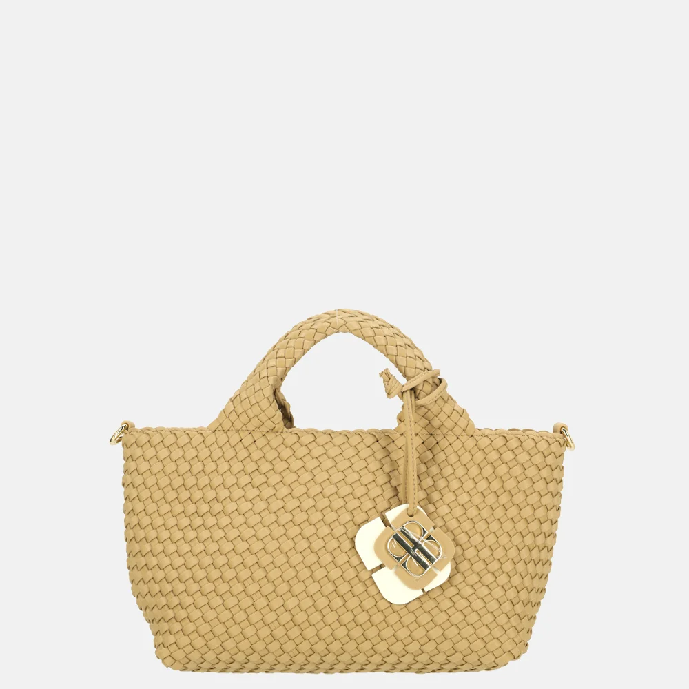Laurent David Liz handtas neopreen gevlochten S camel bij Duifhuizen