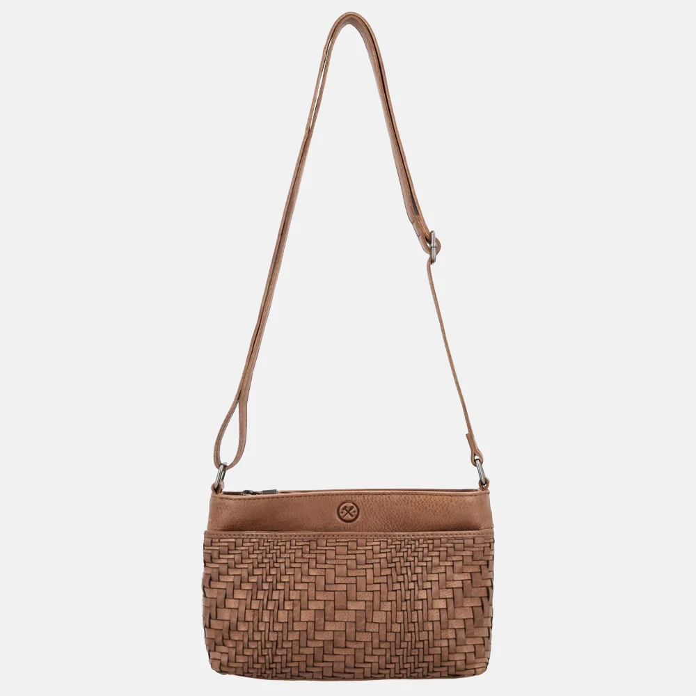 Hide & Stitches Inspired crossbody tas bruin bij Duifhuizen