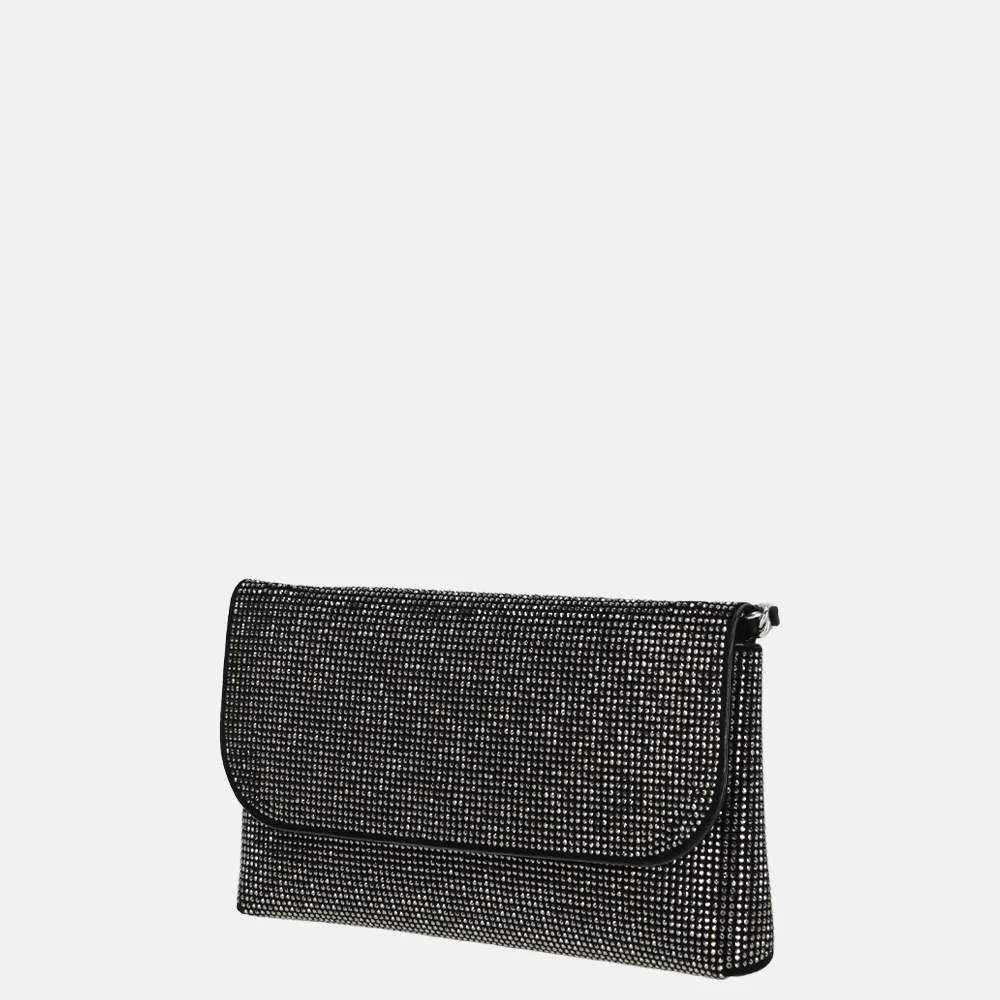 Flora & Co clutch strass gris anthracite bij Duifhuizen