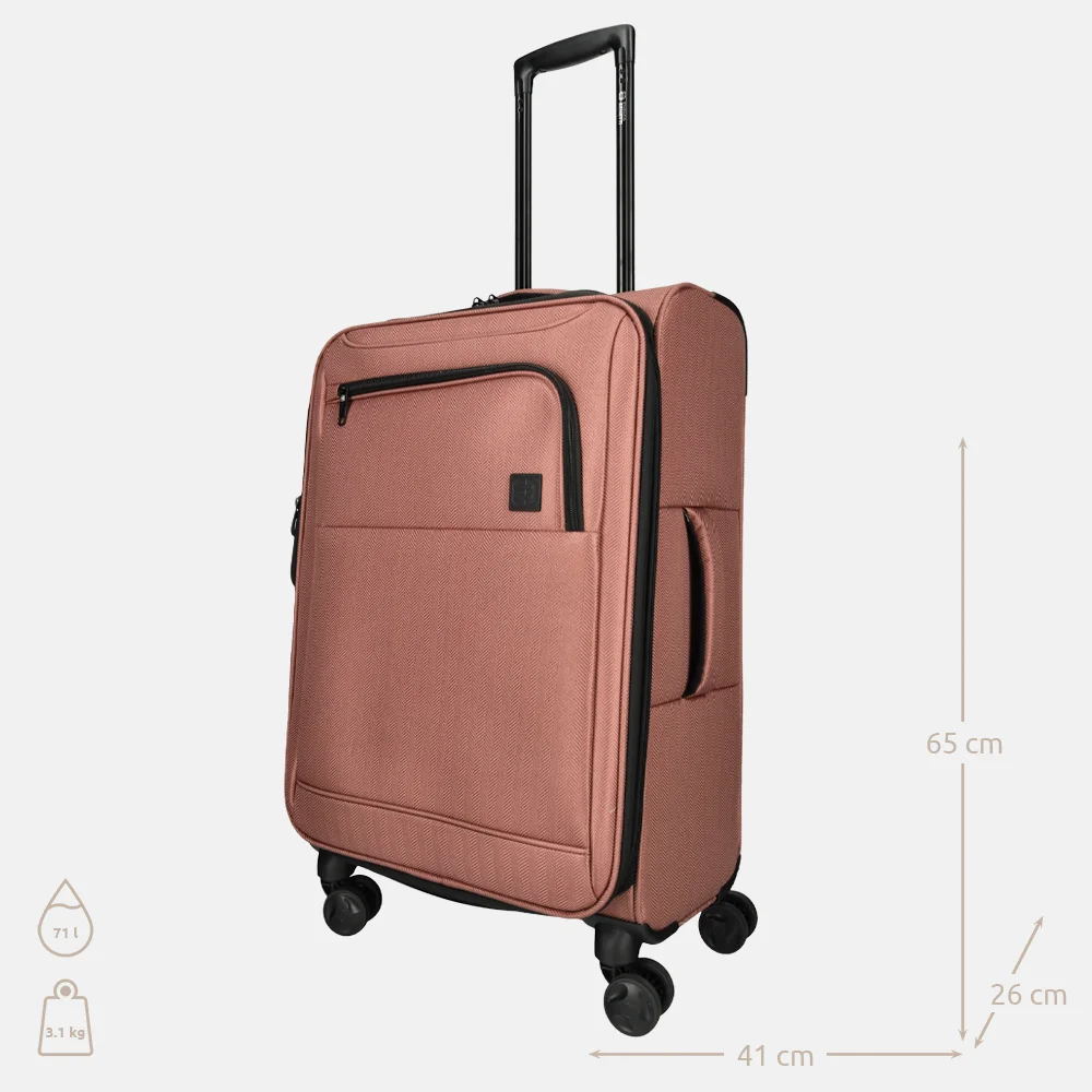 Enrico Benetti Oakville reiskoffer 65 cm oudroze bij Duifhuizen