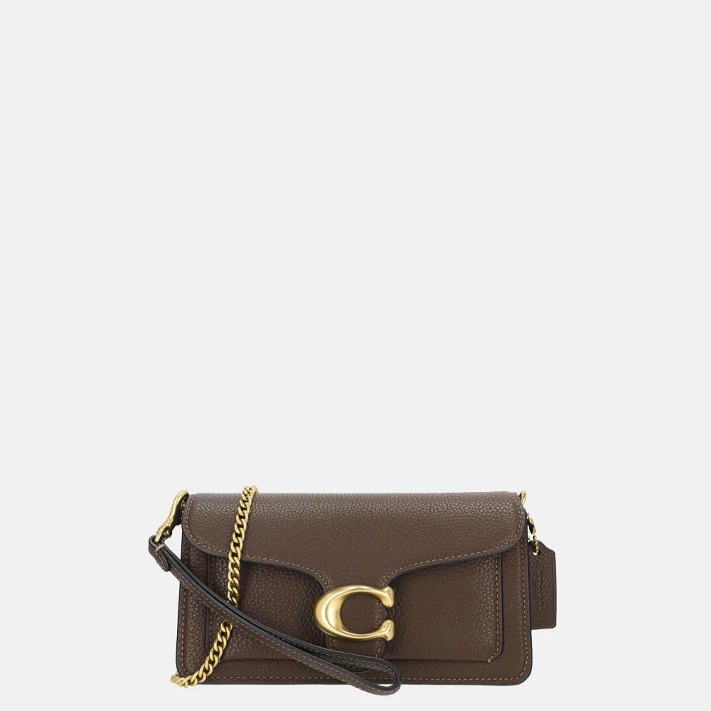 Coach Tabby Pebbled chain crossbody tas maple