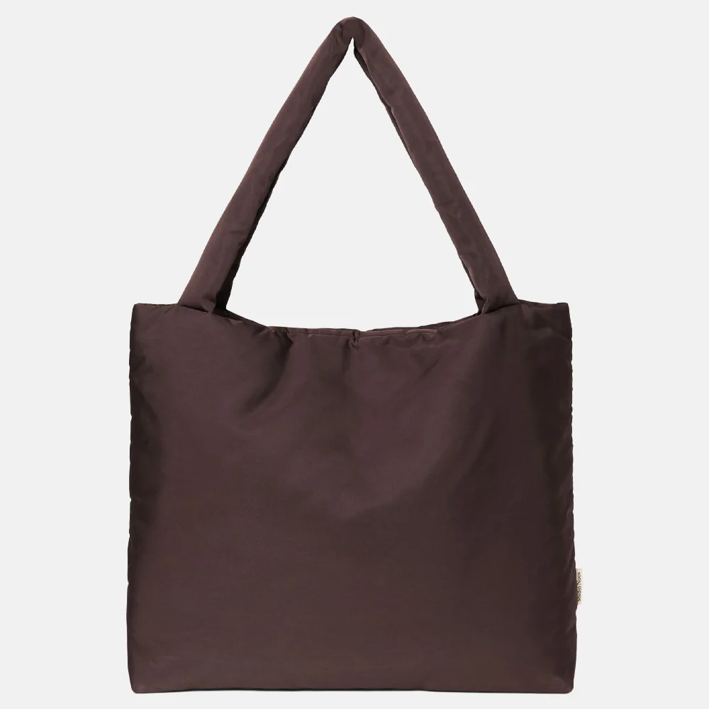 Studio Noos Puffy mom bag shopper brown bij Duifhuizen