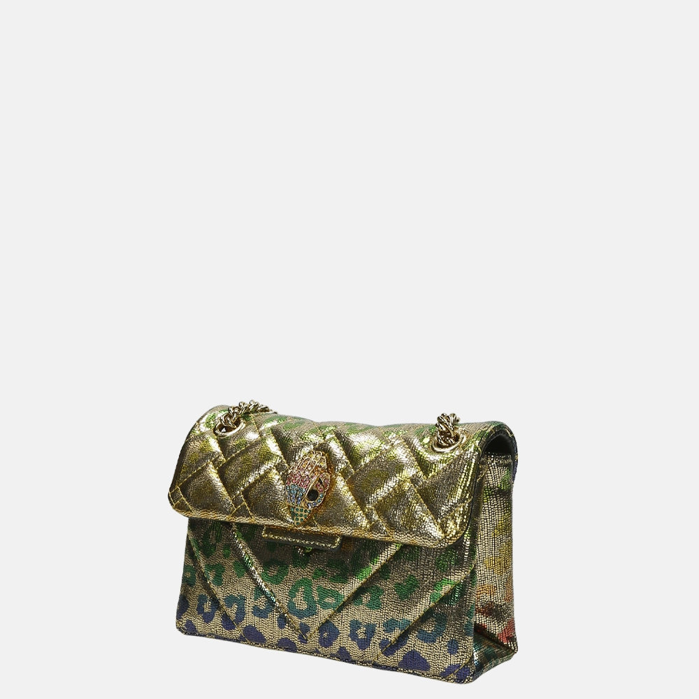 Kurt Geiger leather mini Kensington crossbody tas panther gold/comb  bij Duifhuizen