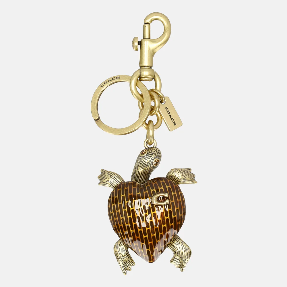 Coach Turtle bag charm tassenhanger brown