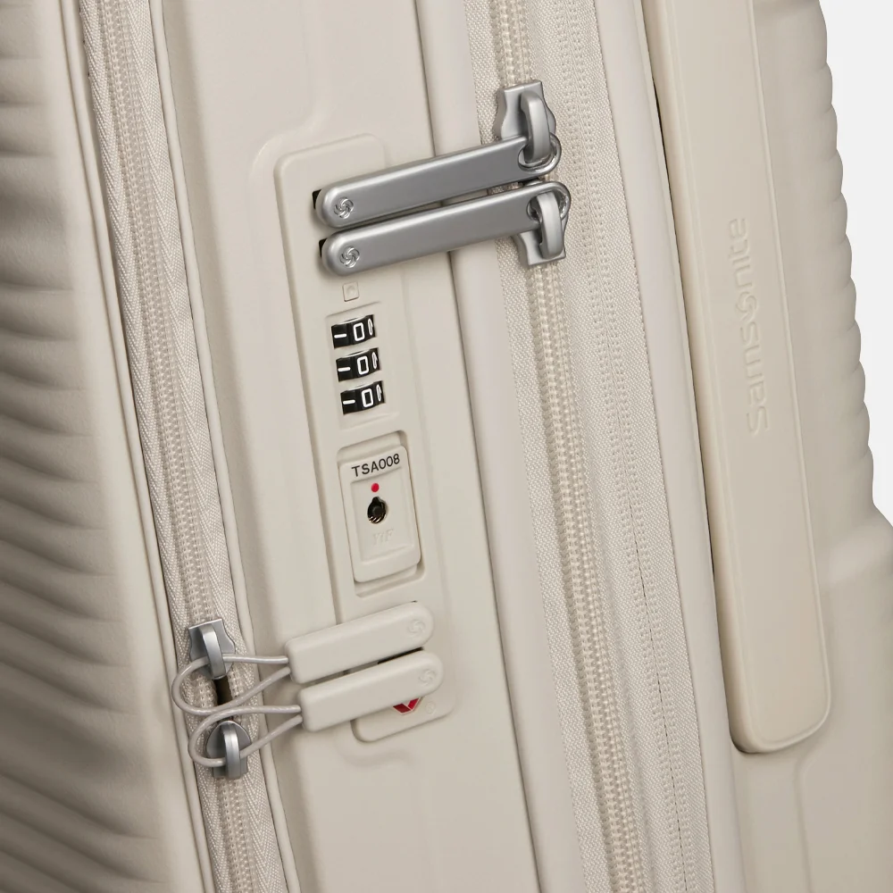 Samsonite Paralux HS Spinner handbagage koffer expendable 55 cm stone grey bij Duifhuizen