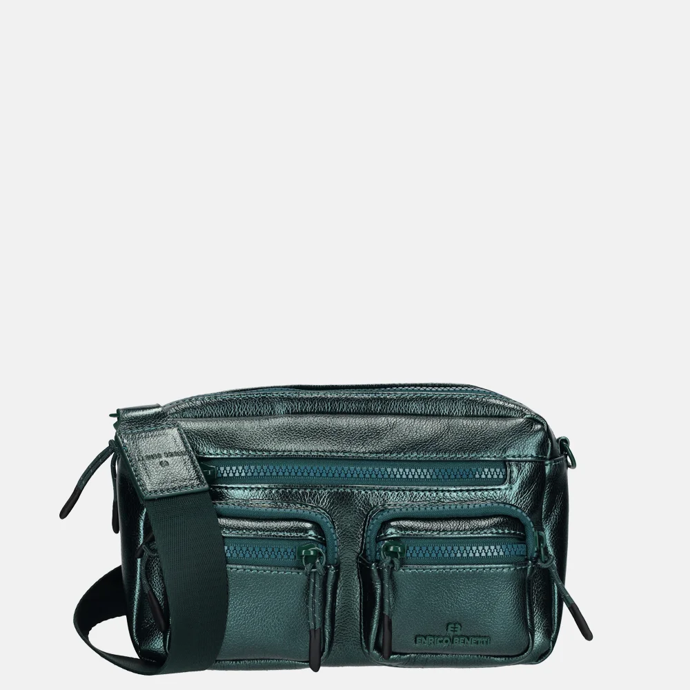 Enrico Benetti Celine crossbody tas metallic green
