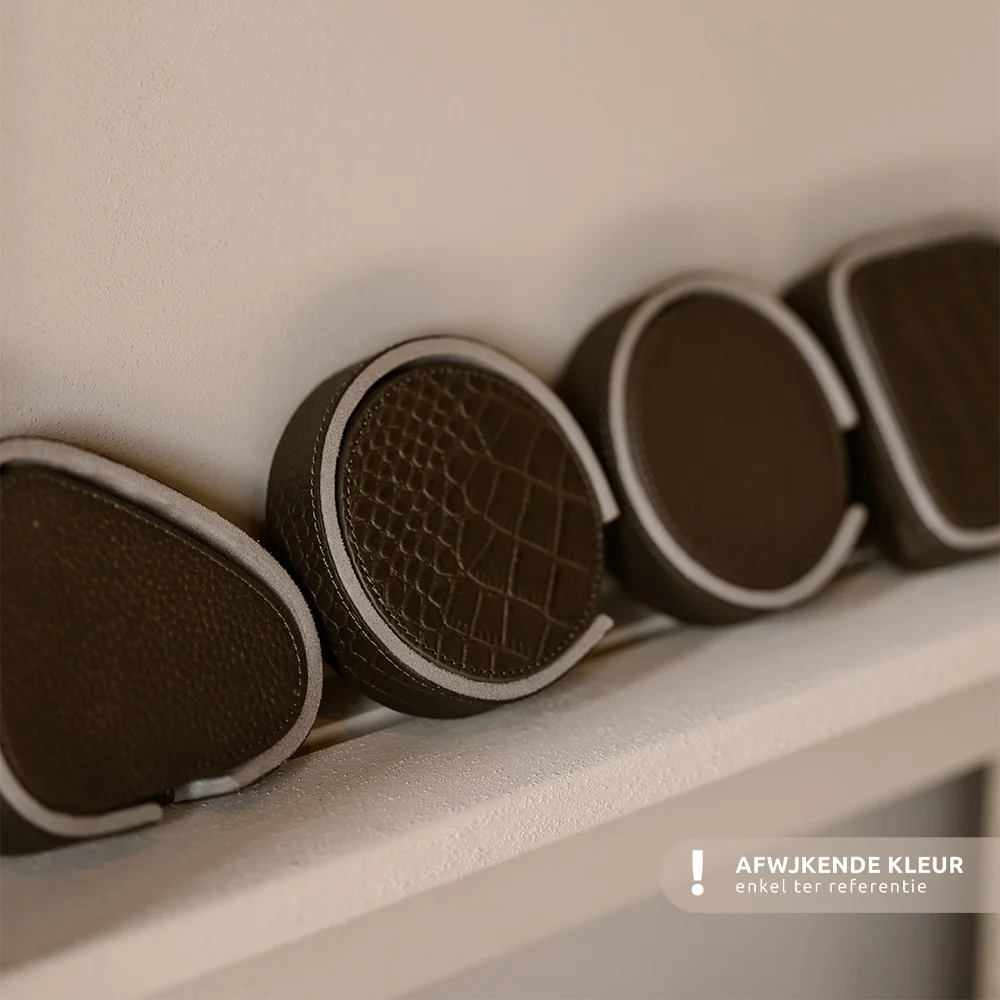 Chamada leren ronde onderzetters croco gun bij Duifhuizen