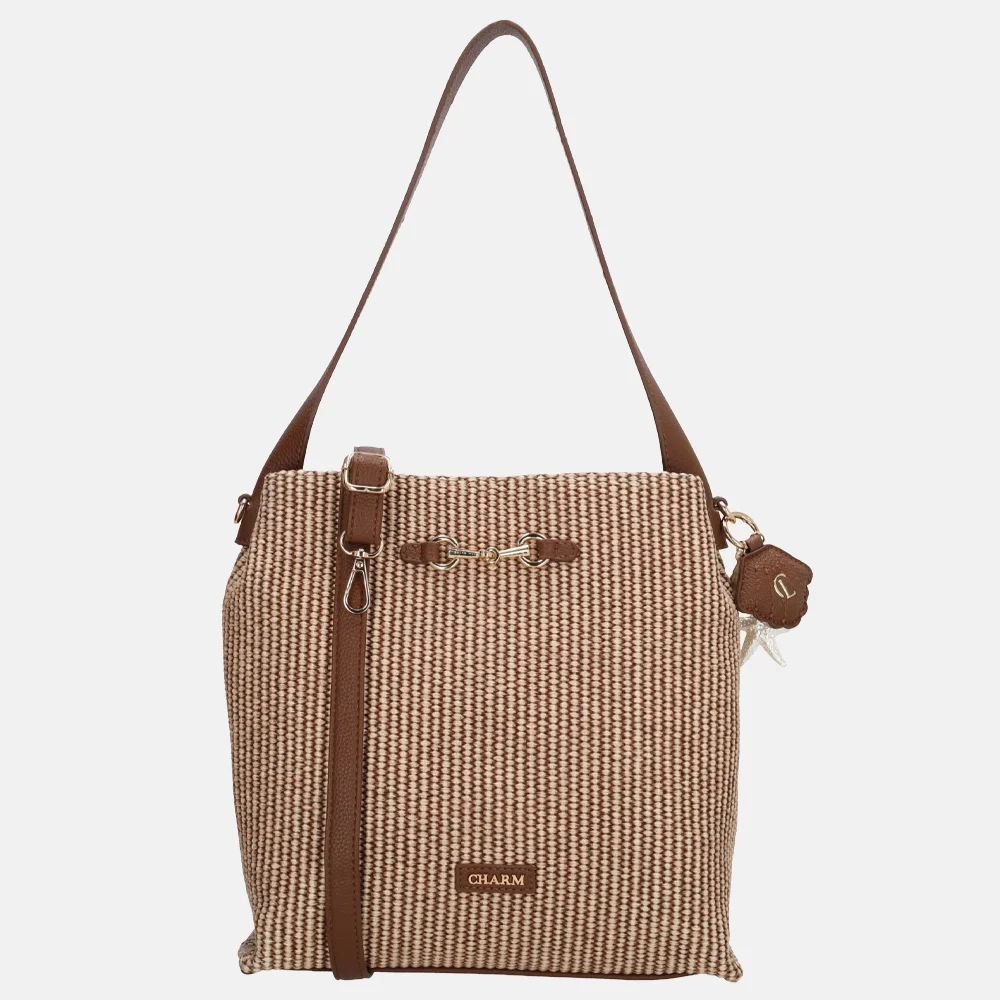 Charm London Santorini schoudertas M bruin bij Duifhuizen
