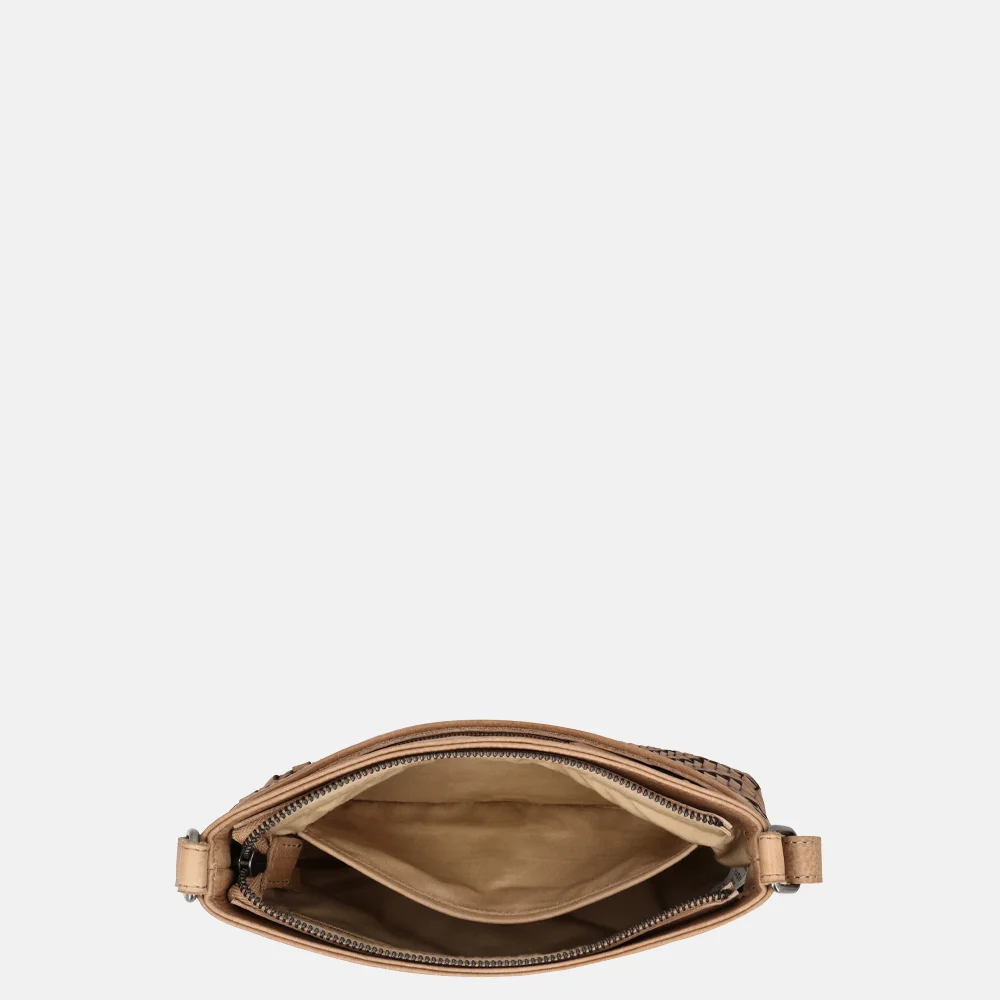 Hide & Stitches Inspired crossbody tas zand bij Duifhuizen