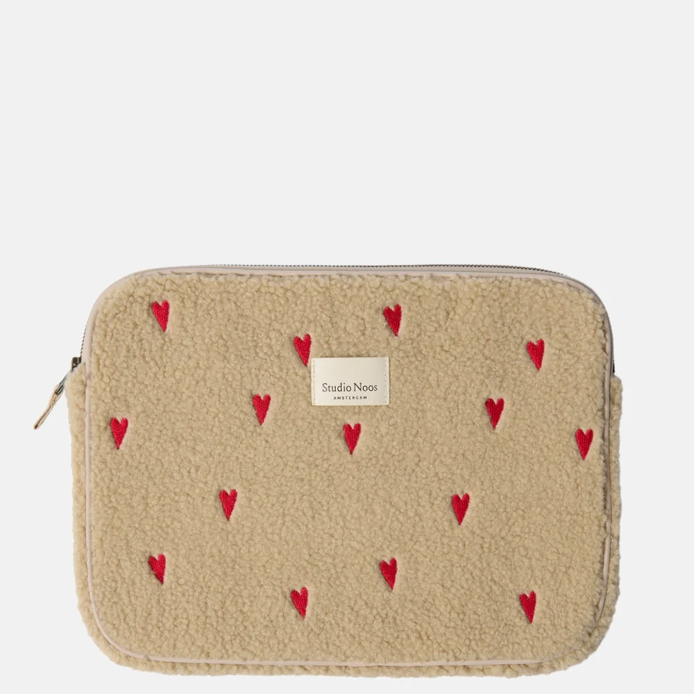Studio Noos teddy laptophoes 13 inch ecru bij Duifhuizen